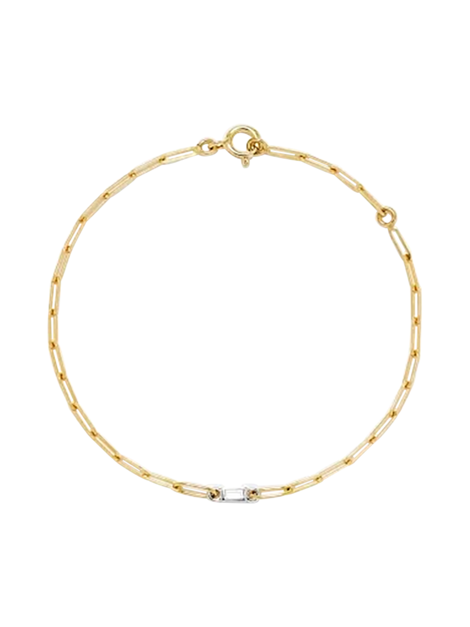 Solitaire bracelet pm 1 baguette closed diamond 2 gold